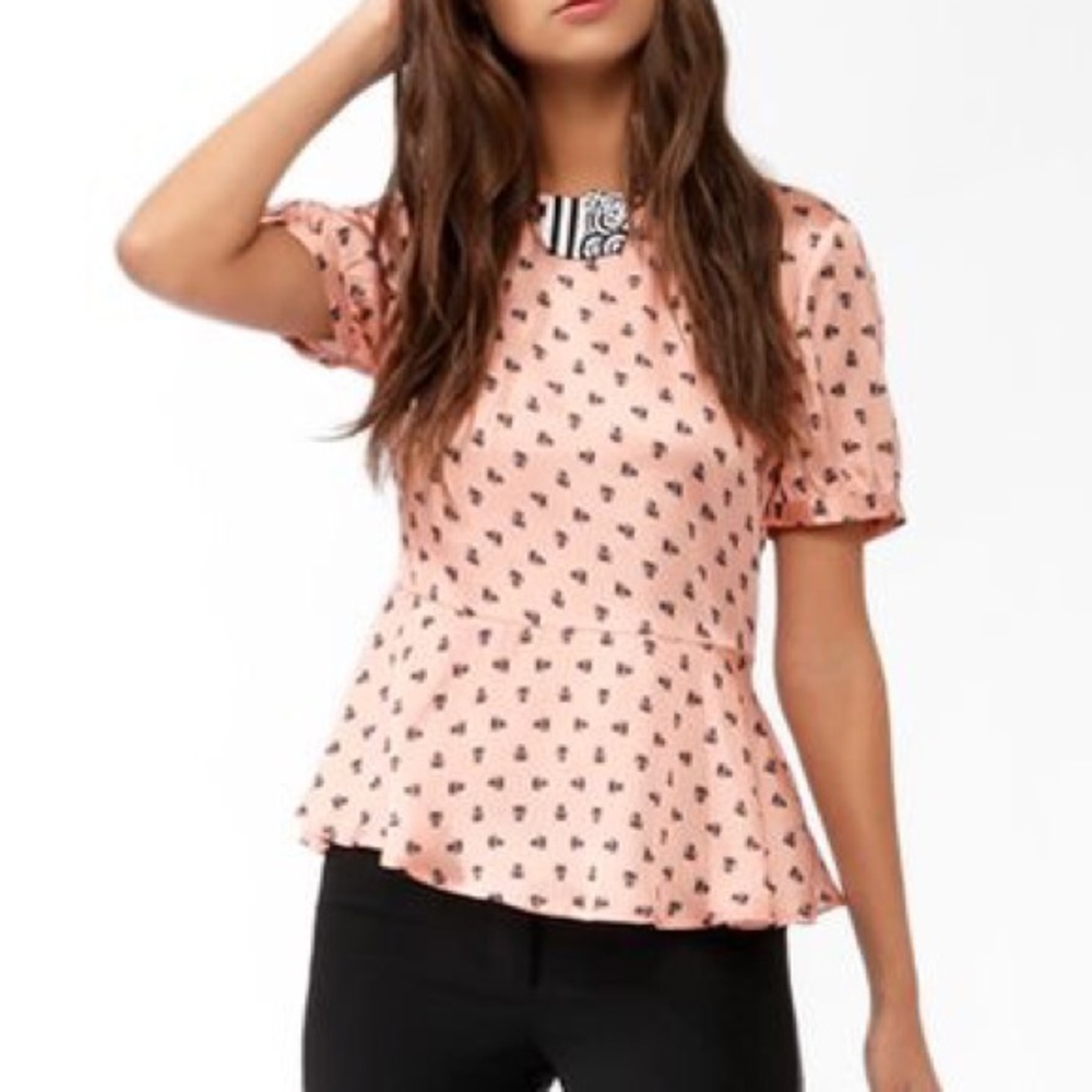 Sanrio chococat pink peplum top